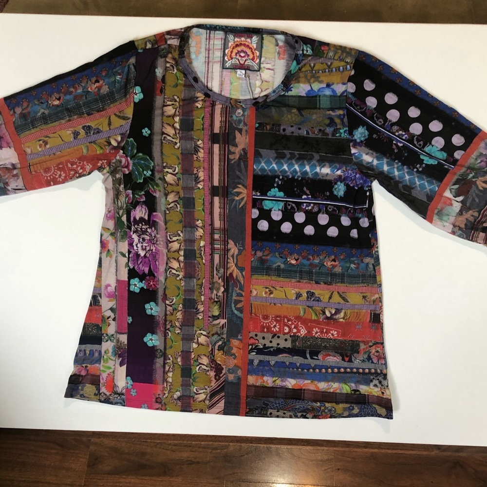 Authentic Johnny Was ‘Sonnet Patchwork Puff Sleeve Top’
